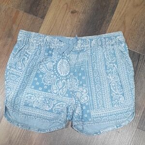 Blue Paisley Girls Shorts